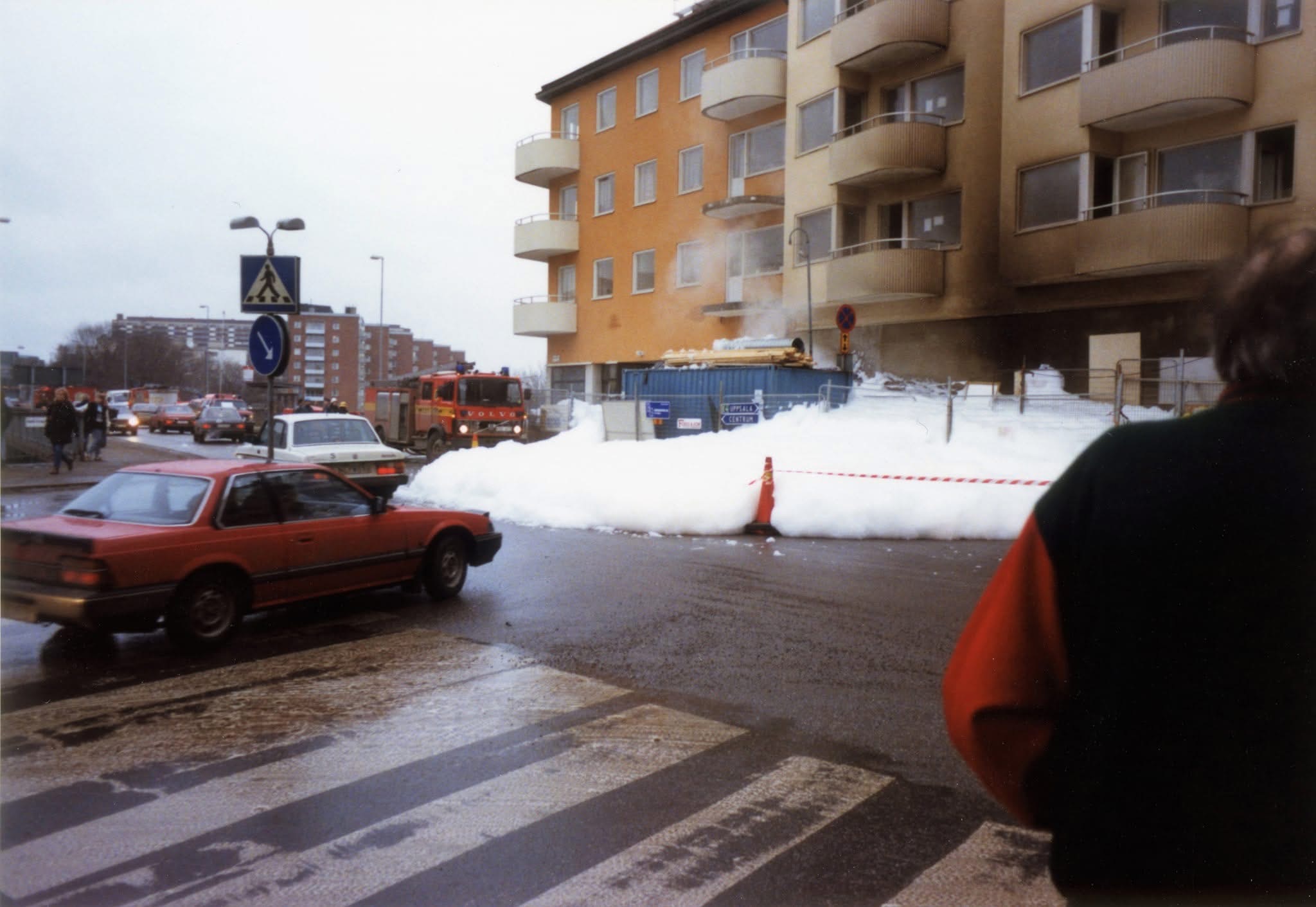 Bild från branden vid Ims Taxifik, 1989